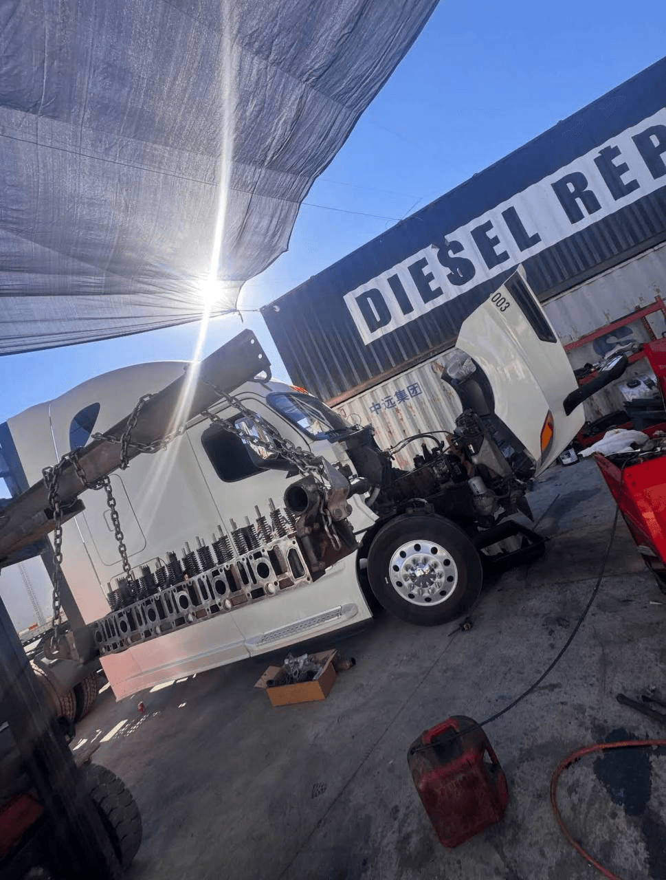 Diesel engine teardown in progress at Best Bro’s Truck and Trailer Repair